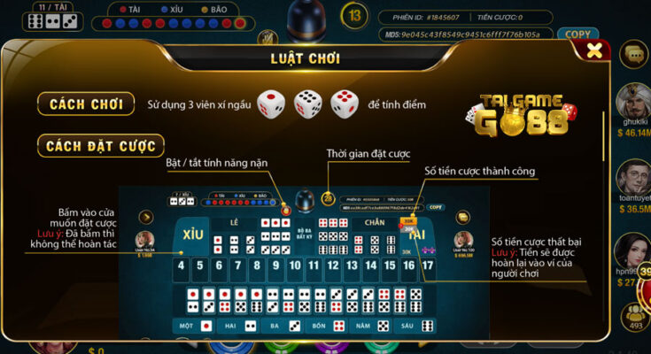 Luật chơi Sicbo tại cổng game Go88
